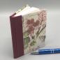 Preview: Buch Leinenrücken handgebunden Notizenrot Blumen